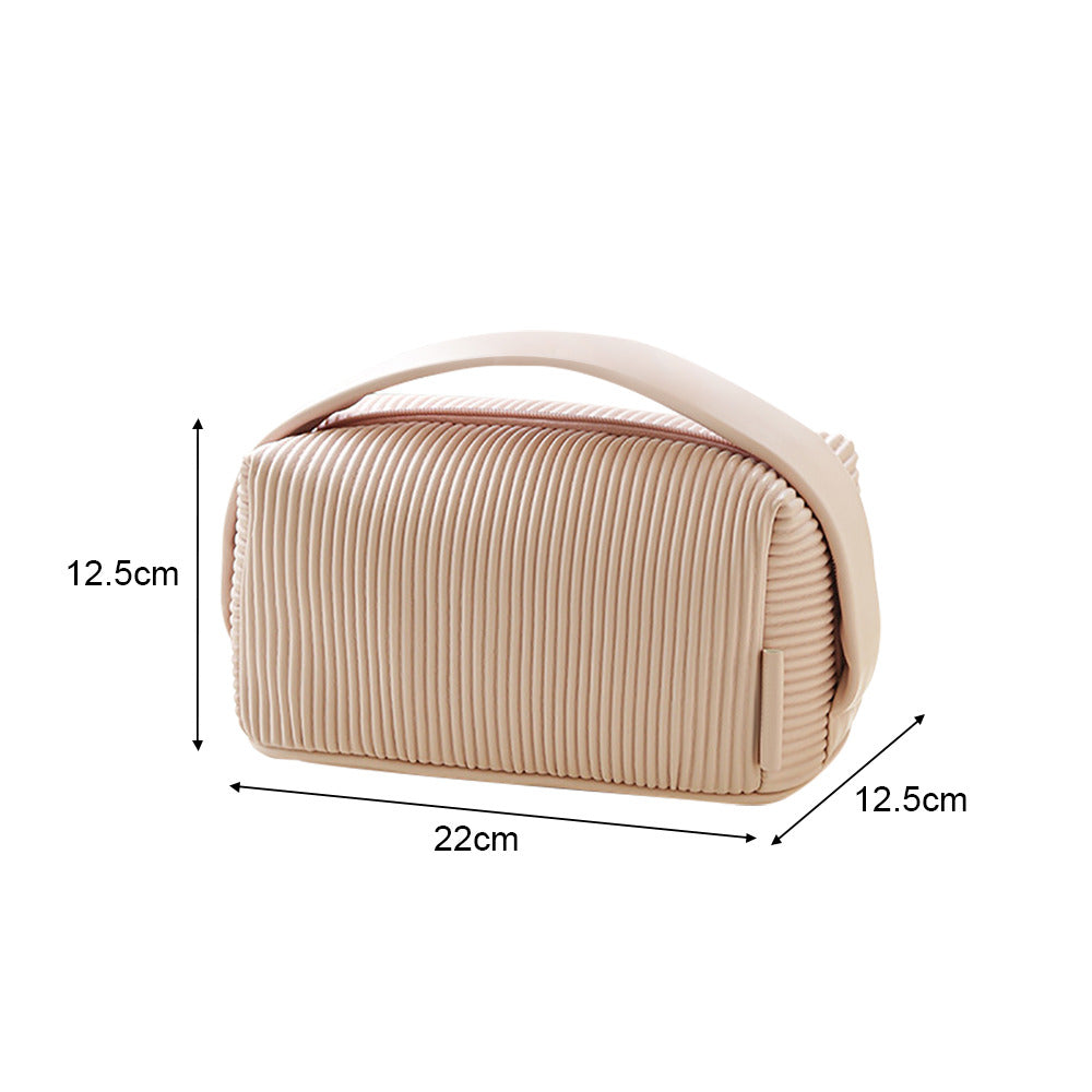Toast Large Makeup Bag - Double Layer Cosmetic Bag - Portable Toiletry Bag