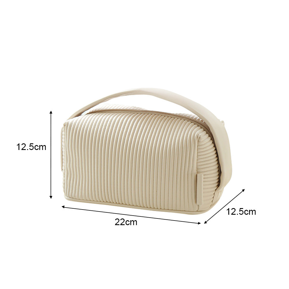 Toast Large Makeup Bag - Double Layer Cosmetic Bag - Portable Toiletry Bag