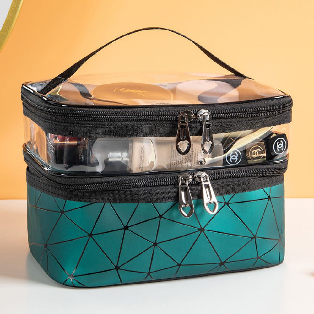 Makeup Double Layer Bag  - Travel Cosmetic Case - Toiletry Organizer