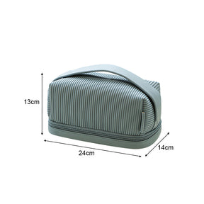 Toast Large Makeup Bag - Double Layer Cosmetic Bag - Portable Toiletry Bag