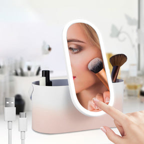 Travel Portable Makeup Organizer Box With LED