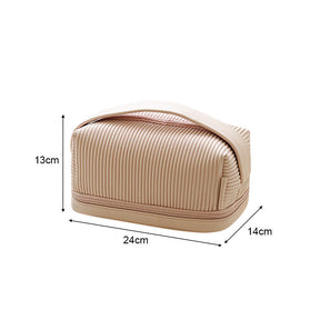 Toast Large Makeup Bag - Double Layer Cosmetic Bag - Portable Toiletry Bag