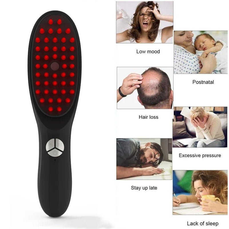 RED LIGHT THERAPY BRUSH SCALP MASSAGER COMB HAIR GROWTH ANTI HAIR LOSS