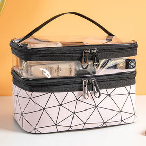 Makeup Double Layer Bag  - Travel Cosmetic Case - Toiletry Organizer